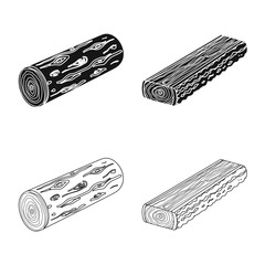 Vector design of tree   and raw  logo. Collection of tree   and construction stock symbol for web.