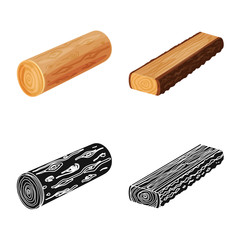 Vector illustration of tree   and raw  icon. Set of tree   and construction stock symbol for web.