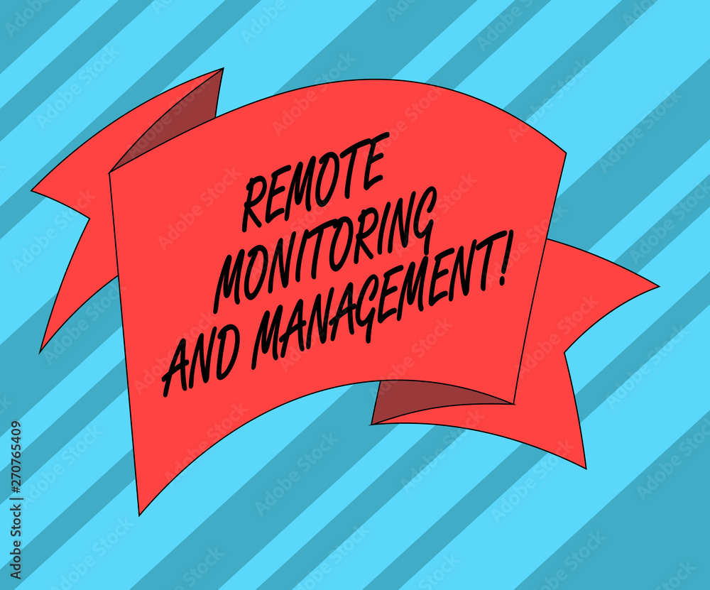 Poster text sign showing remote monitoring and management. conceptual photo long distance monitor data anal