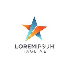 Colorful star icon logo template