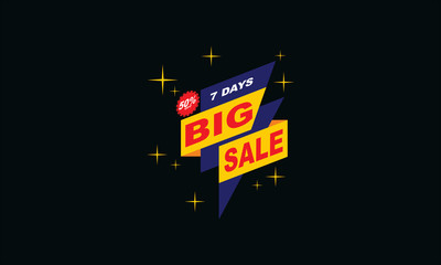 Big sale logo with the dark background