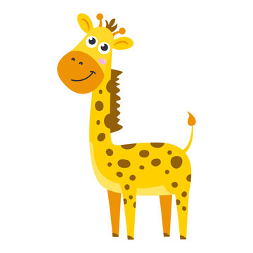 Vector cute African animal. Giraffe.
