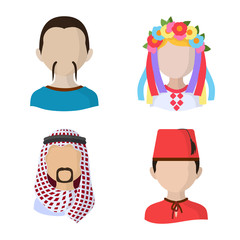Vector illustration of nation and race  logo. Collection of nation and user vector icon for stock.