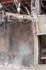 Close-up shot of some reconstruction work in Ghent city-center.