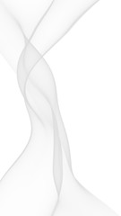 White abstract background. Fluttering white scarf. Waving on wind white fubric. 3D illustration