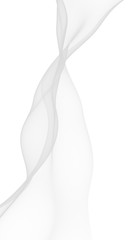 White abstract background. Fluttering white scarf. Waving on wind white fubric. 3D illustration