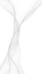 White abstract background. Fluttering white scarf. Waving on wind white fubric. 3D illustration