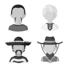 Vector design of person and culture logo. Collection of person and race  stock symbol for web.