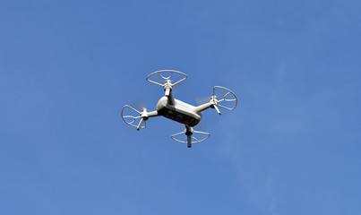 White drone quad copter
