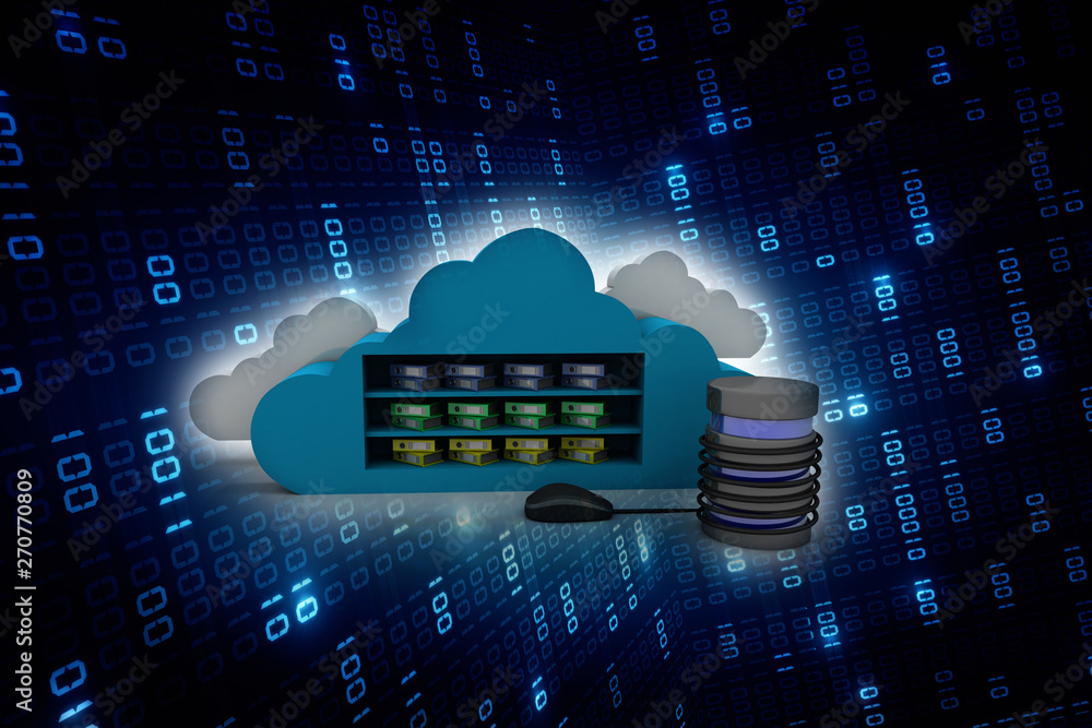 Poster 3d rendering cloud folder network