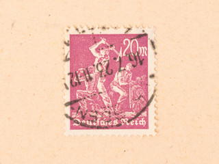 GERMANY - CIRCA 1970: A stamp printed in Germany shows working people, circa 1970