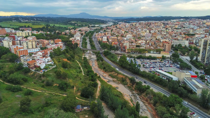Fototapeta na wymiar Aerial view in Rubi, city of Barcelona. Catalonia,Spain. Drone Photo