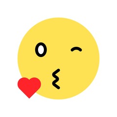 Kissing face vector illustration, Isolated flat style icon