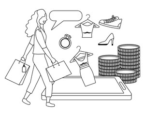 Woman shopping design vector illustration