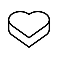 Heart box vector illustration, line style icon editable outline