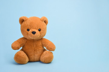 Toy teddy bear with copy space