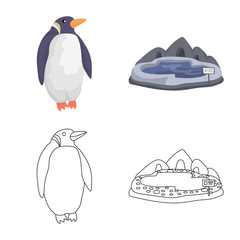 Isolated object of nature  and fun  logo. Collection of nature  and entertainment stock vector illustration.