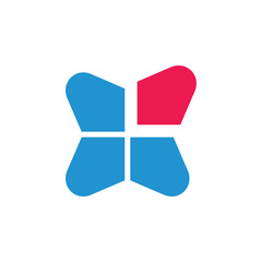 abstract letter x motion geometric logo vector