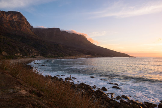 Sunset at the coastline around Chapman’s Peak Drive, Cape Town, South Africa