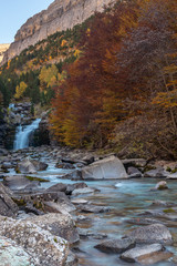 Fototapeta na wymiar Arazas River at Gradas of Soaso, Ordesa and Monte Perdido National Park, Huesca, Spain