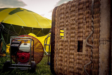 Blowing up a hot air balloon