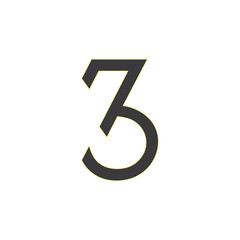 number 3b simple geometric logo vector