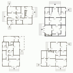 Architectural blueprint in top view background. Vector technical project background illustration