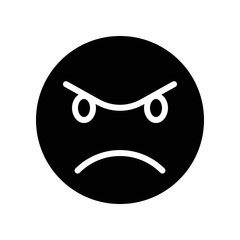 Angry face vector illustration, Isolated solid style icon