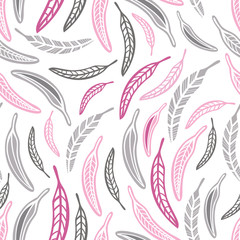 Fototapeta na wymiar Spring inspired Gum leaves Vector Seamless pattern Vector illustration
