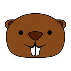 cute beaver mascot animal icon