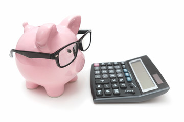 Savings and budget concept with piggy bank