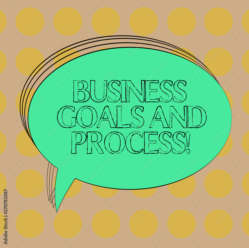 Poster handwriting text business goals and process. concept meaning working strategies accomplish objective