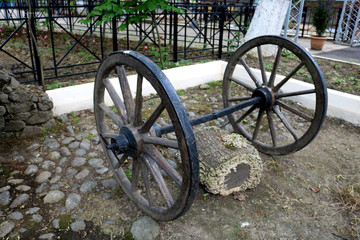 Old wheel in the yard