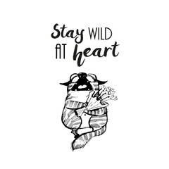 hand drawn vector sketch of funny cats