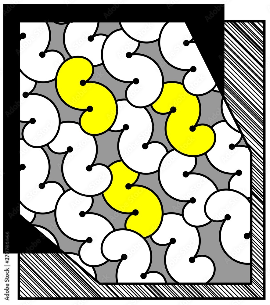 Poster beautiful abstraction with many curved shapes in rows, geometrical pattern. print. dollar signs in r