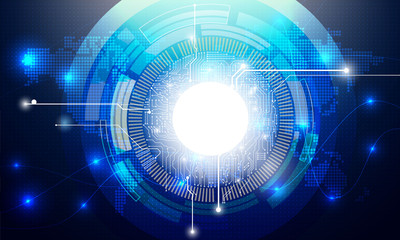 Futuristic Background lighting line technology concept with world map.