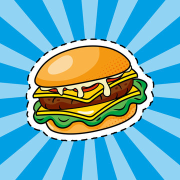 hamburger icon cartoon vector illustration
