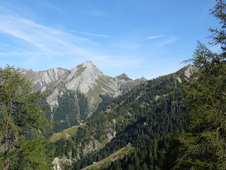 Fototapeta na wymiar view of the Alps of the Val Vigezzo near the village of Santa Maria Maggiore, Piedmont, Italy - August 2018