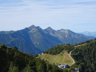 view of the Alps of the Val Vigezzo near the village of Santa Maria Maggiore, Piedmont, Italy - August 2018