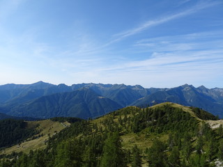 Fototapeta premium view of the Alps of the Val Vigezzo near the village of Santa Maria Maggiore, Piedmont, Italy - August 2018