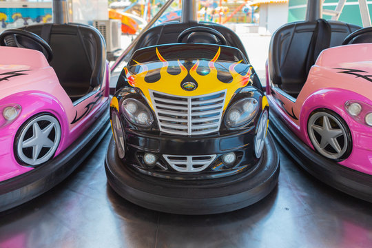 Small colored bumper cars for children