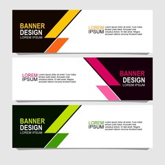 banner design with three color variations,can be use for, landing page, website, mobile app, poster, flyer, coupon, gift card, smartphone template, web design