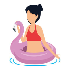 beautiful woman with flemish float