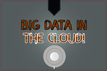 Conceptual hand writing showing Big Data In The Cloud. Business photo text Information technology online modern file storage Coffee Cup Top View Reflection on Blank Color Snap Planner