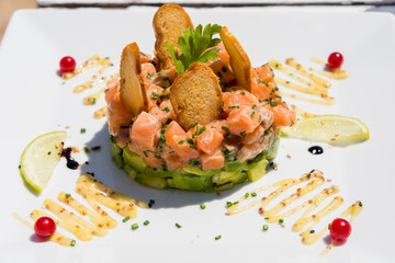 Salmon tartare with avocado