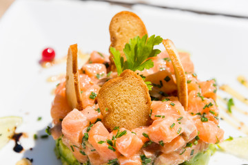 Salmon tartare with avocado