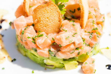 Salmon tartare with avocado