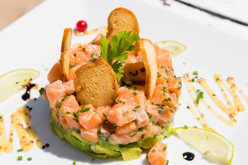 Salmon tartare with avocado