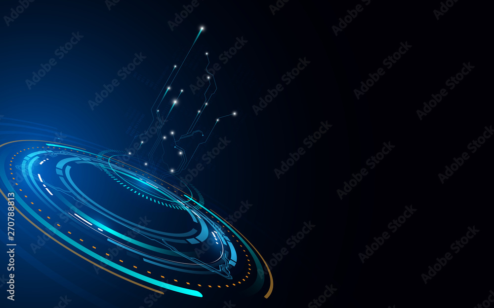 Aufkleber abstract sci fi circular dial hud tech concept background
