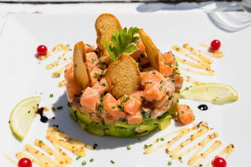 Salmon tartare with avocado